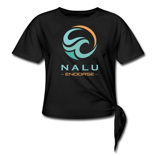 nalu-endorse-blue-gold-logo-large-womens-knotted-t-shirt